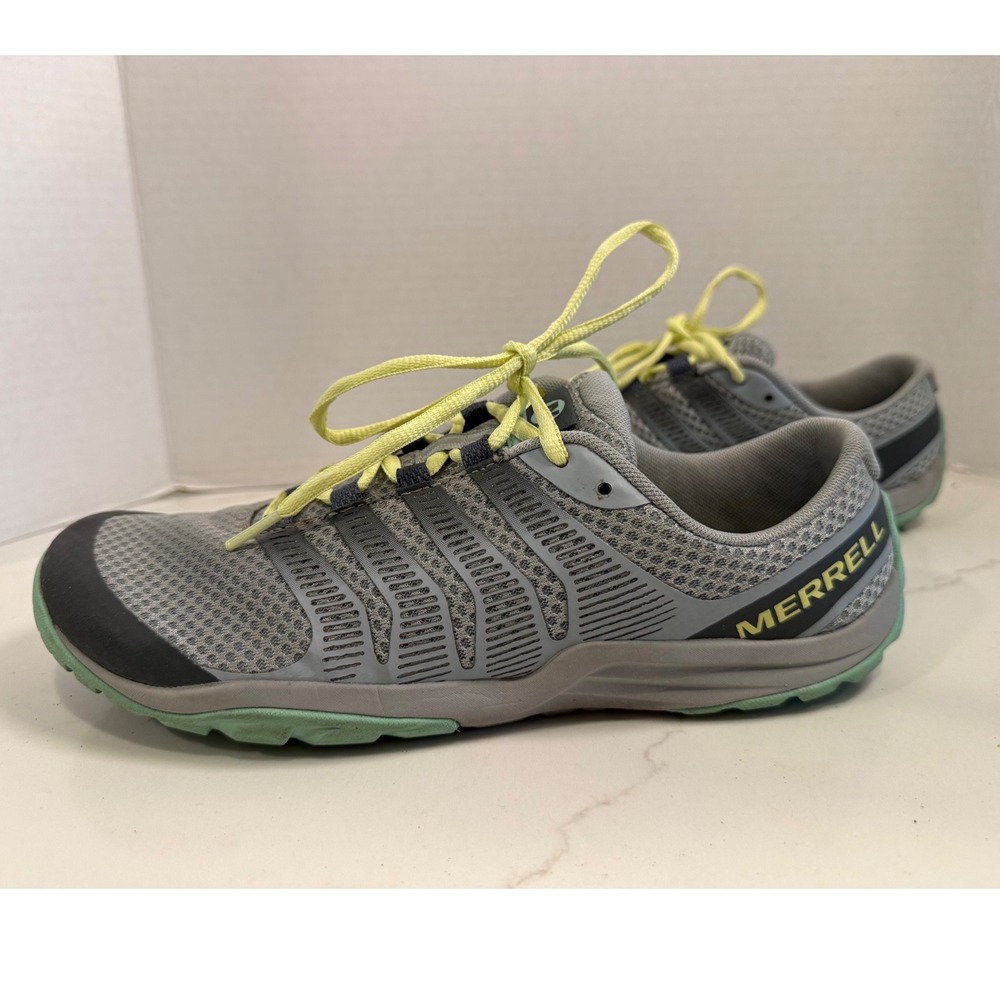 Merrell Barefoot Ever Glove Women 11 Grey Mint Green Trail Running Shoes J066130